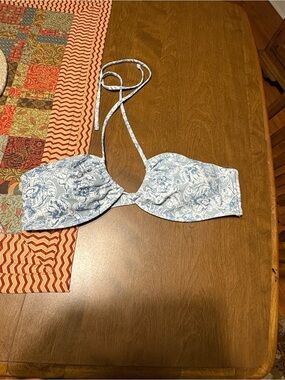 Abercrombie Light Blue Floral Bandeau Top